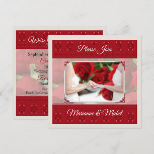 Invitation Lesbienne Red Roses Mariage Union civile