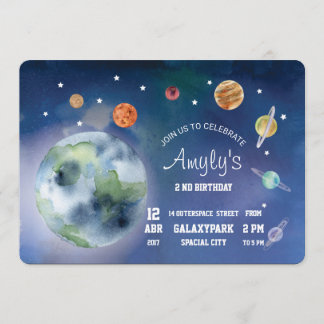 Invitation L'espace et planètes d'invitation
