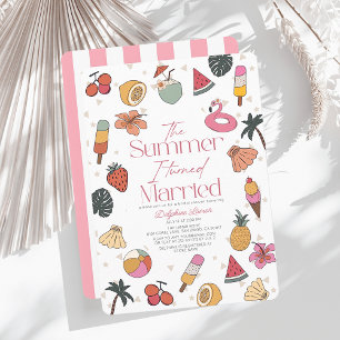 Invitation L'été je suis devenu marié Fête des mariées tropic