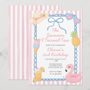 Invitation L'été où j'ai eu deux ans Fête d'anniversaire de 2