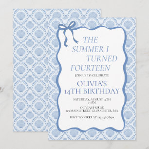 Invitation L'été où j'ai eu quatorze ans 14e anniversaire