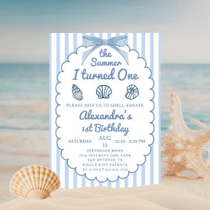 Invitation L'été où j'ai eu un an Fête d'anniversaire pour un