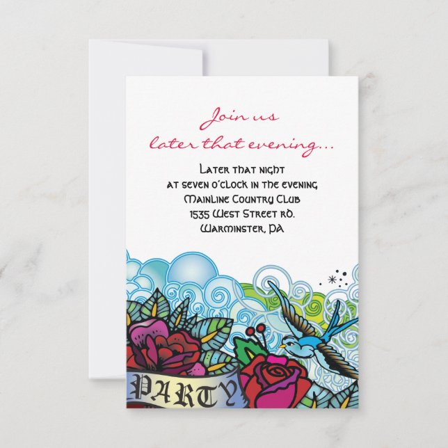 Invitation L'ÉTOILE DE BLUEBIRD DE DAVID Bat mitzvah Party Ca (Devant)