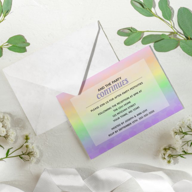 Invitation L'étoile de David Pastel Ombre Bat mitzvah après l (Créateur téléchargé)