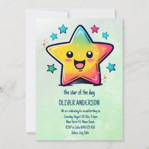 Invitation L'étoile du jour d'anniversaire