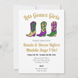 Invitation Lets Geaux Girls New Orleans Bachelorette Week-end