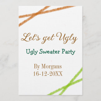 Invitation Let's get ugly Christmas ugly sweater Partyorange