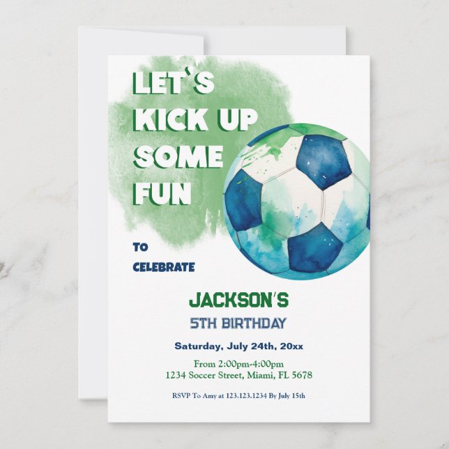 Invitation Let's kick up some fun Soccer (Devant)