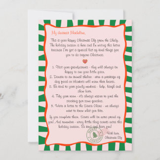 Invitation Letter from the Christmas Elf North Pole Deed List