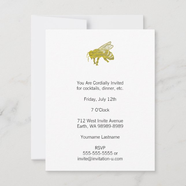 Invitation Letterpress Bee (Devant)