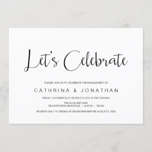 Invitation Lettré à la main, Écriture noire, Partie d'engagem