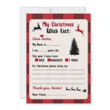 Lettre à Père Noël Christmas Plaid Wishlist