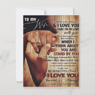 Invitation Lettre adorable à ma femme, Cadeau charmant,