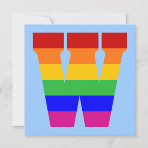 Invitation Lettre Arc-en-ciel W