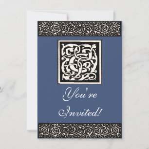 Invitation Lettre Art Nouveau C Monogramme Vintage