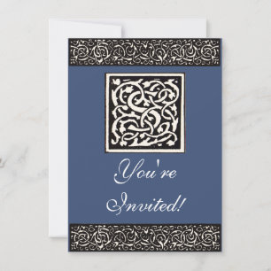 Invitation Lettre Art Nouveau Monogramme Vintage S