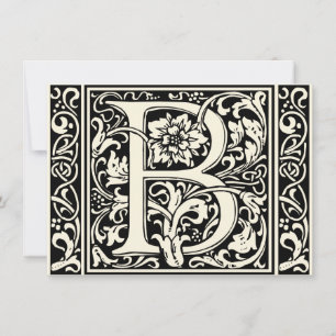 Invitation Lettre B Monogramme Art Nouveau Médiéval