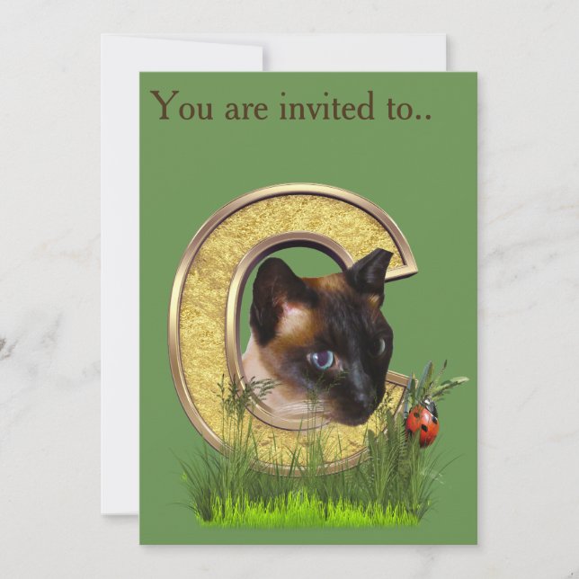 Invitation Lettre C Siamese-Capital-Monogramme (Devant)