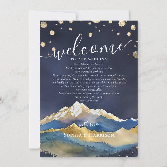 Invitation Lettre d'accueil Mariage Golden Mountain & Itinéra (Devant)