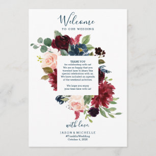 Invitation Lettre de bienvenue de l'Hôtel Itinéraire mariage 
