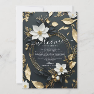 Invitation Lettre de bienvenue et itinéraire de mariage à cou