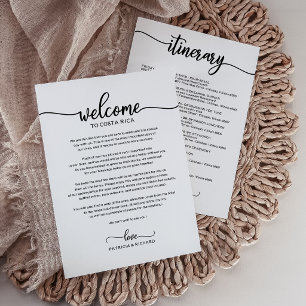Invitation Lettre de bienvenue et itinéraire de mariage minim