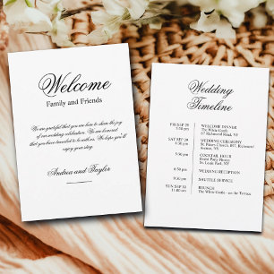 Invitation Lettre de bienvenue pour sac de mariage simple & c