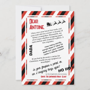 Invitation Lettre de DADA du Père Noël Le Traîneau qui a Oubl