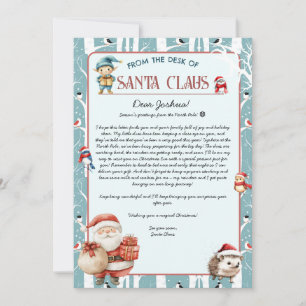 Invitation Lettre de Noël du Père Noël en forêt hivernale