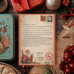 Invitation Lettre de Père Noël Vintage Pôle Nord Personnali