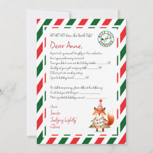 Invitation Lettre de Santa Bilan des Bons Points