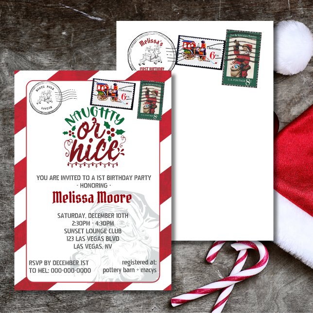 Invitation Lettre de santas coquine ou belle pôle nord (Créateur téléchargé)