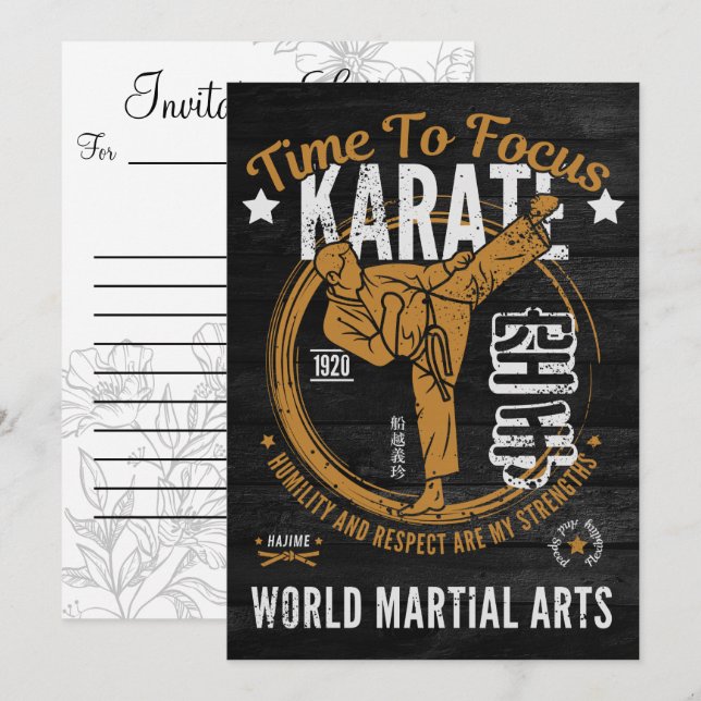 Invitation Lettre d'invitation Karate (Devant / Derrière)