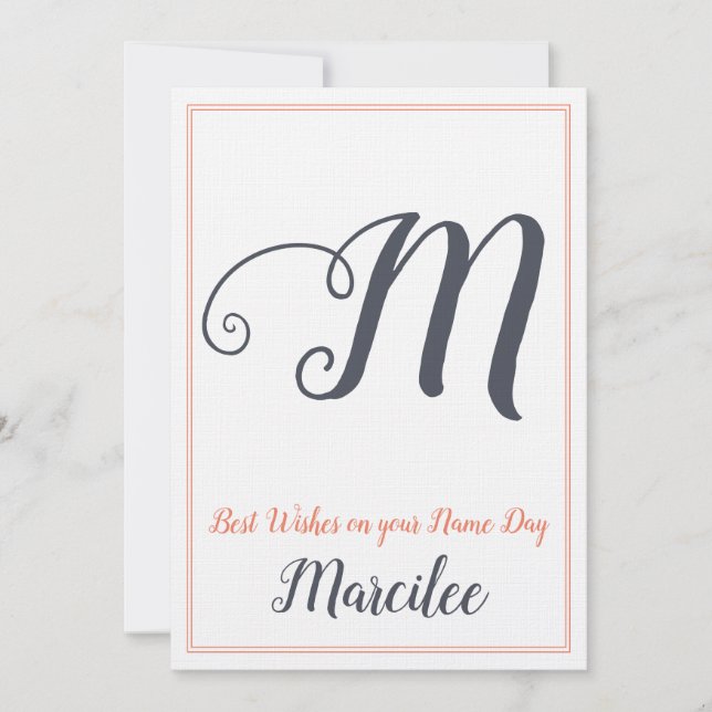Invitation Lettre du jour Saint's Day M Monogramme (Devant)
