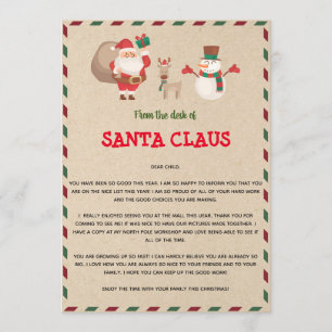 Invitation Lettre Du modèle Père Noël