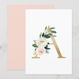 Invitation LETTRE FAUX GOL A MOULET MONOGRAPHIQUE Floral
