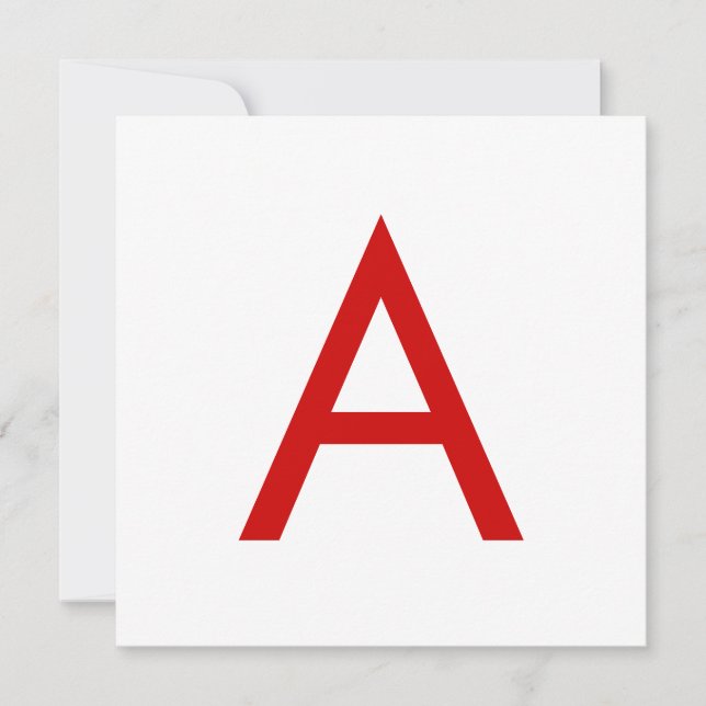 Invitation Lettre initiale Monogramme rouge blanc moderne cla (Devant)