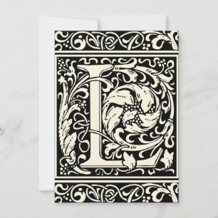 Invitation Lettre L Monogramme Art Nouveau Médiéval