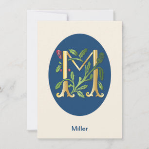 Invitation Lettre M Monogram Fleur de lis