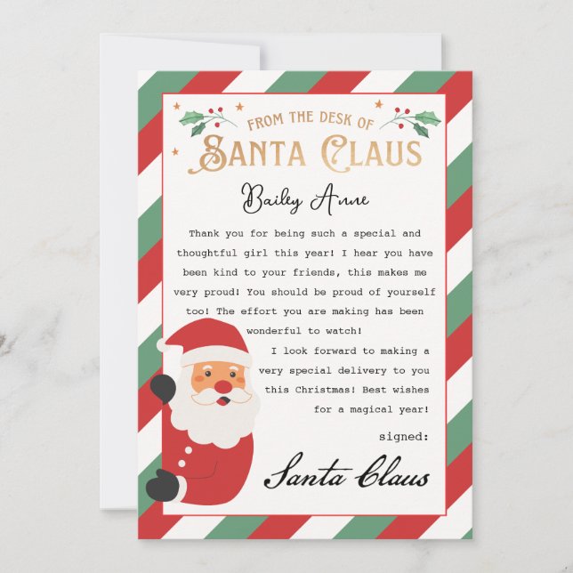 Invitation Lettre magique personnalisée de Père Noël imprimab (Devant)