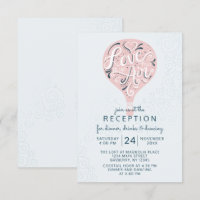 Lettre main Rose Hot Air Balloon Réception de mari