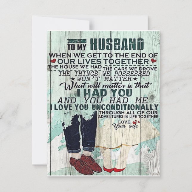 Invitation Lettre mignonne au mari | Cadeau Design Cool | (Devant)