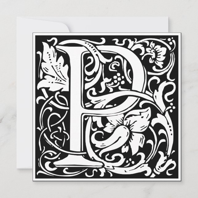 Invitation LETTRE MONOGRAPHIQUE AFRIQUE Florale Art Nouveau P (Devant)