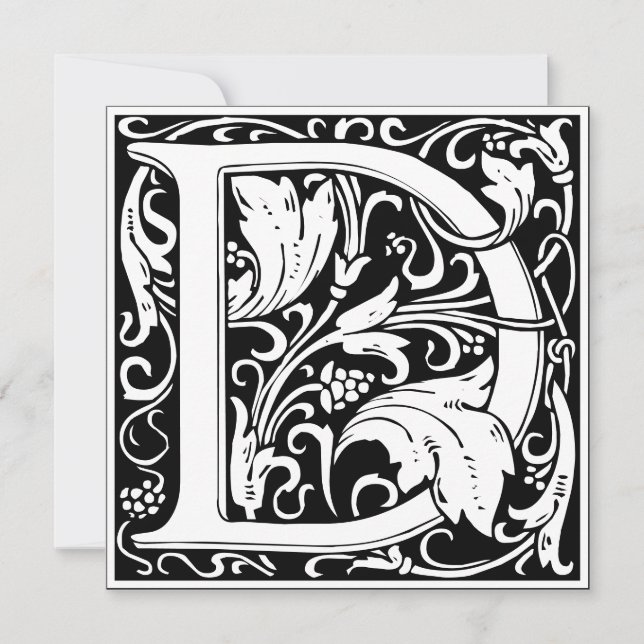 Invitation LETTRE MONOGRAPHIQUE MONOGRAPHIQUE Art Nouveau Flo (Devant)