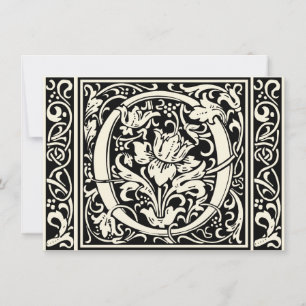 Invitation Lettre O Monogramme Médiéval Art Nouveau