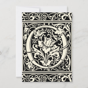 Invitation Lettre O Monogramme Médiéval Art Nouveau