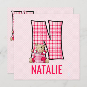 Invitation LETTRE Ours Teddy Rose N Parti Anniversaire de enf