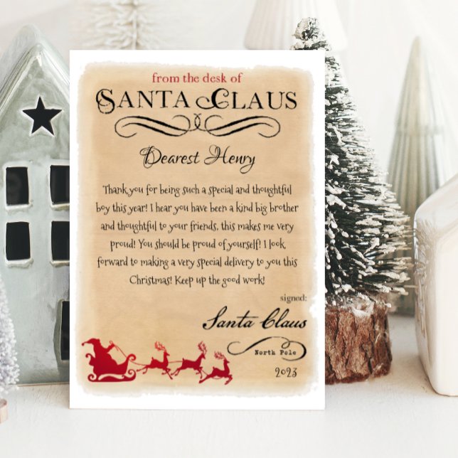 Invitation Lettre personnalisée de Père Noël Christmas Imprim (letter from santa claus, printable letter from santa, personalize santa letter)