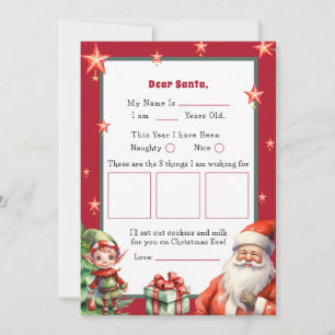Invitation Lettre personnalisée pour Père Noël et Elf