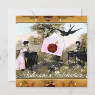 INVITATION LETTRE ROMANTIQUE DE LA SAINT-VALENTIN, MONOGRAMME
